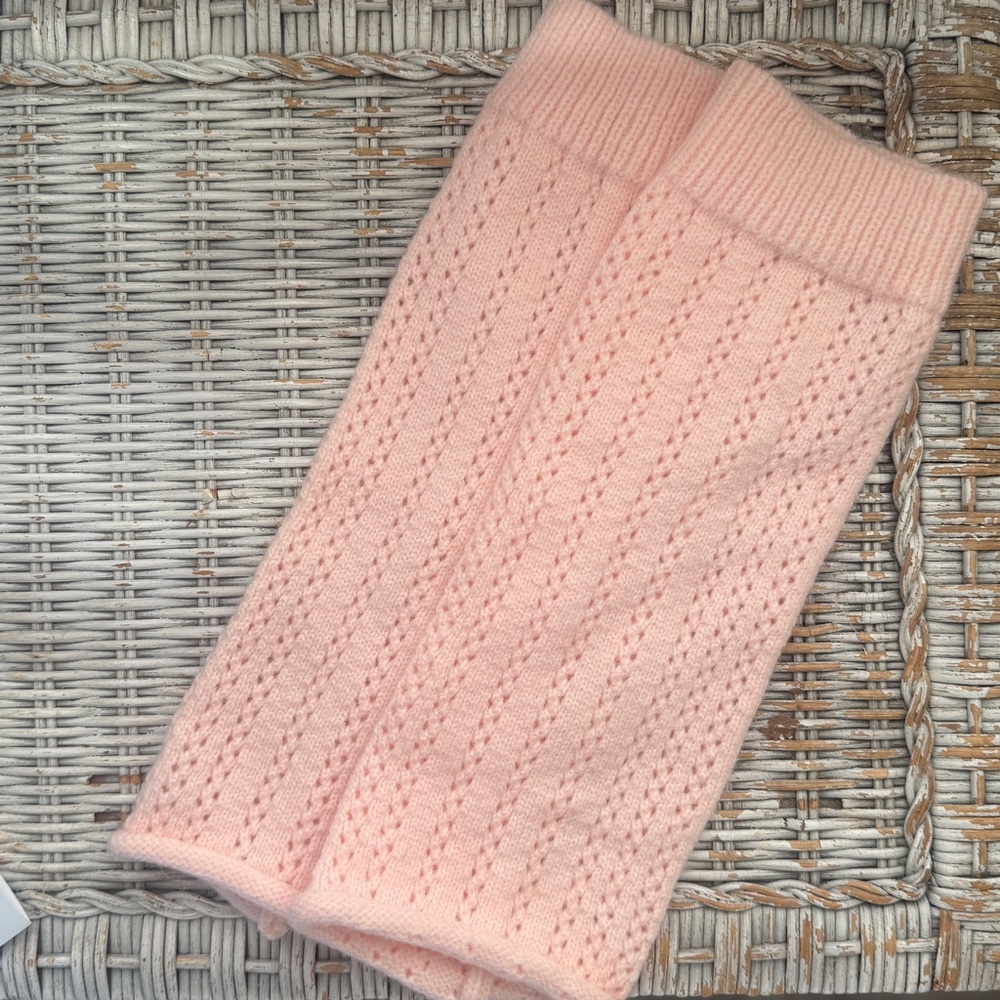 Knit Baby Pink Pointelle Leg Warmers